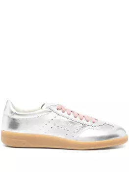 Кожаные кроссовки Santoni, серебряный