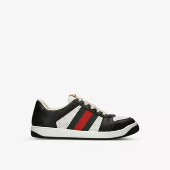 Кожаные кроссовки Screener с низким берцем Gucci, черный