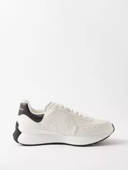 Кожаные кроссовки sprint runner Alexander McQueen, белый