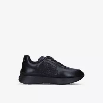 Кожаные кроссовки Sprint Runner с аппликацией роз Alexander Mcqueen, черный