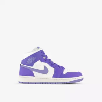 Кожаные кроссовки средней высоты Air Jordan 1 Mid на массивной подошве Jordan, цвет action grape sky light p