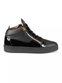 Кожаные кроссовки средней высоты Birel Giuseppe Zanotti, неро