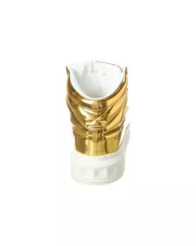 Кожаные кроссовки средней высоты Valentino, золото