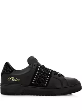 Кожаные кроссовки Strass Studs Philipp Plein, черный