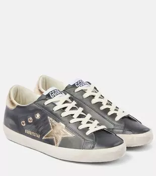 Кожаные кроссовки Super Star Golden Goose, Black/Gold
