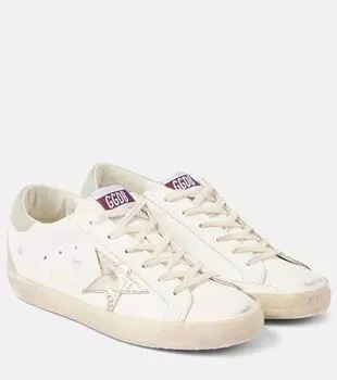 Кожаные кроссовки Super Star Golden Goose, White/Platinum/Grey