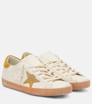 Кожаные кроссовки Super Star Golden Goose, White/Ocra