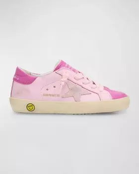 Кожаные кроссовки Superstar для девочек Golden Goose, цвет Antique Pink