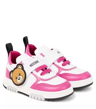Кожаные кроссовки Teddy Bear Moschino, розовый