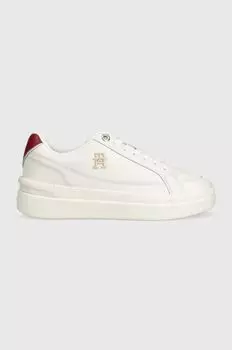 Кожаные кроссовки TH ELEVATED COURT SNEAKER Tommy Hilfiger, белый