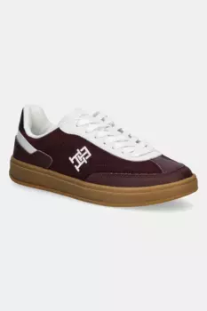 Кожаные кроссовки TH HERITAGE SNEAKER PERF Tommy Hilfiger, гранатовый
