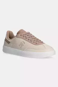 Кожаные кроссовки TH HERITAGE SNEAKER PERF Tommy Hilfiger, бежевый