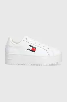 Кожаные кроссовки TJW FLATFORM ESS Tommy Jeans, белый