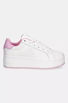 Кожаные кроссовки TJW FLATFORM PATENT SNEAKER Tommy Jeans, белый