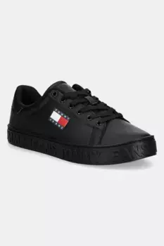 Кожаные кроссовки TJW LOGO SNEAKER ESS Tommy Jeans, черный