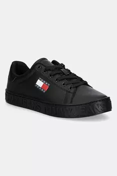 Кожаные кроссовки TJW Logo Sneaker Ess Tommy Jeans, черный
