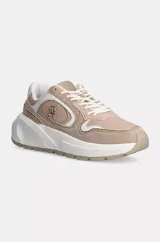 Кожаные кроссовки Tommy Hilfiger CHUNKY FASHION RUNNER, бежевый
