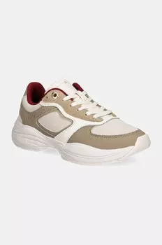 Кожаные кроссовки Tommy Hilfiger CHUNKY RUNNER, бежевый