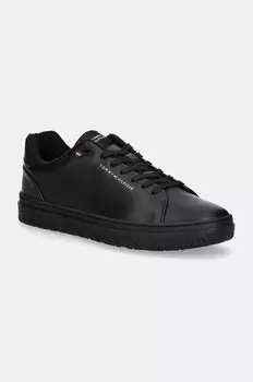 Кожаные кроссовки Tommy Hilfiger COURT THICK CUPSOLE LEATHER, черный