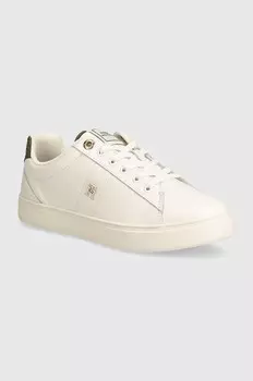 Кожаные кроссовки Tommy Hilfiger ELEVATED ESSENT SNEAKER MONOGRAM, белый