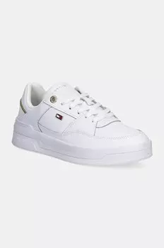 Кожаные кроссовки Tommy Hilfiger ESSENTIAL BASKET SNEAKER, белый