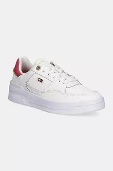 Кожаные кроссовки Tommy Hilfiger ESSENTIAL BASKET SNEAKER, бежевый