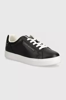 Кожаные кроссовки Tommy Hilfiger ESSENTIAL COURT SNEAKER, черный