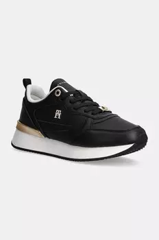 Кожаные кроссовки Tommy Hilfiger FEMININE RUNNER, черный