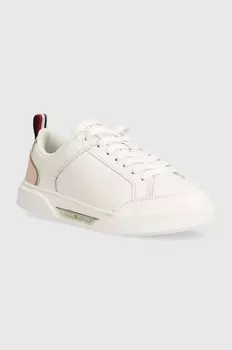 Кожаные кроссовки Tommy Hilfiger SPORTY CHIC COURT SNEAKER, белый