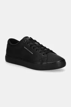 Кожаные кроссовки Tommy Hilfiger TH HI VULC CORE LOW LEATHER ESS, черный