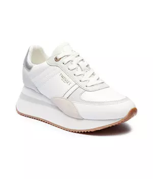 Кожаные кроссовки Twinset, белый