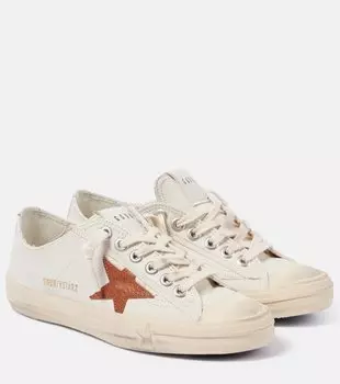 Кожаные кроссовки V-Star 2 Golden Goose, White/Tan
