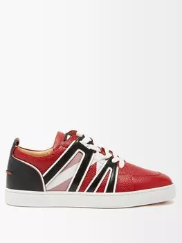 Кожаные кроссовки vida viva со вставками Christian Louboutin, красный