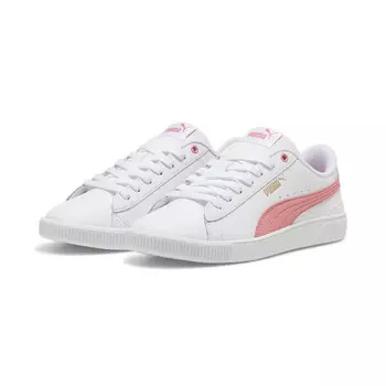 Кожаные кроссовки Vikky V3 женские PUMA White Passionfruit Gold Pink