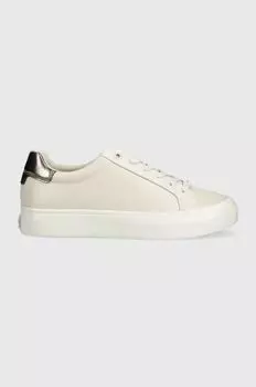 Кожаные кроссовки VULC LACE UP - MET Calvin Klein, бежевый