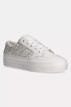 Кожаные кроссовки VULC LEATHER SNEAKER MONOGRAM Tommy Hilfiger, бежевый