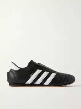 Кожаные кроссовки в полоску для тхэквондо Adidas Originals, черный