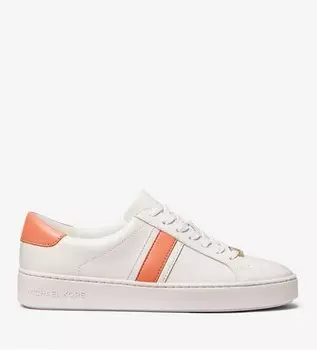 Кожаные кроссовки в полоску Michael Michael Kors Leather Stripe Irving, белый/оранжевый