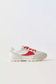 Кожаные кроссовки ZARA, белый