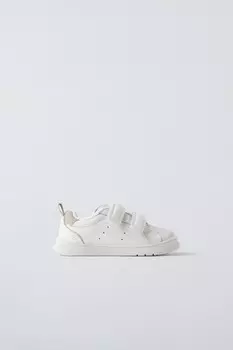 Кожаные кроссовки ZARA, белый