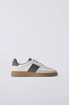 Кожаные кроссовки ZARA, белый