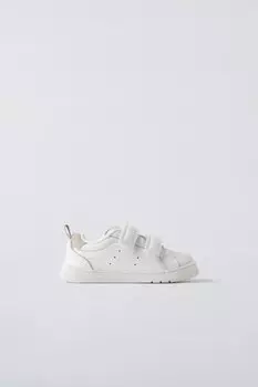 Кожаные кроссовки ZARA, белый