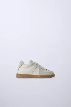 Кожаные кроссовки ZARA, белый