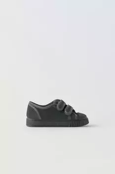 Кожаные кроссовки ZARA, черный