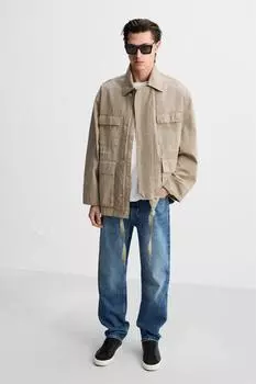 Кожаные кроссовки ZARA, черный