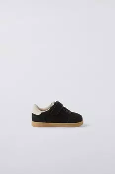 Кожаные кроссовки ZARA, черный