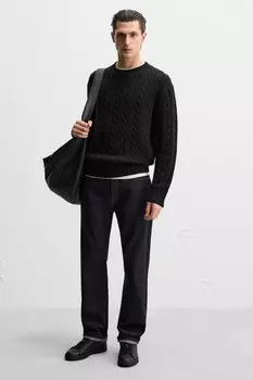 Кожаные кроссовки ZARA, черный