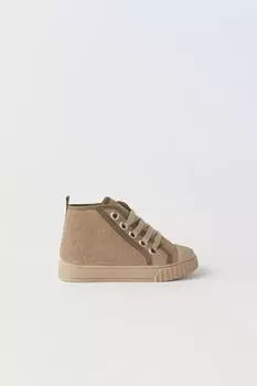 Кожаные кроссовки ZARA, коричневый