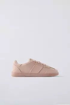 Кожаные кроссовки ZARA, розовый