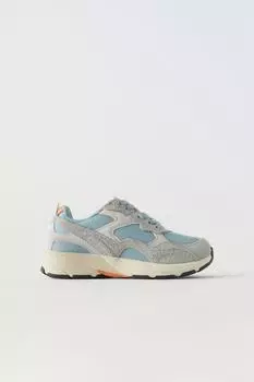 Кожаные кроссовки ZARA, синий